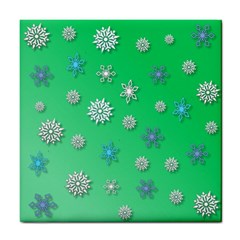 Snowflakes Winter Christmas Overlay Tile Coasters by Amaryn4rt