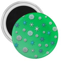 Snowflakes Winter Christmas Overlay 3  Magnets by Amaryn4rt