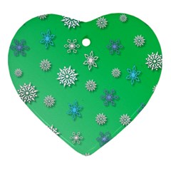 Snowflakes Winter Christmas Overlay Ornament (heart) by Amaryn4rt