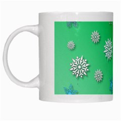 Snowflakes Winter Christmas Overlay White Mugs by Amaryn4rt