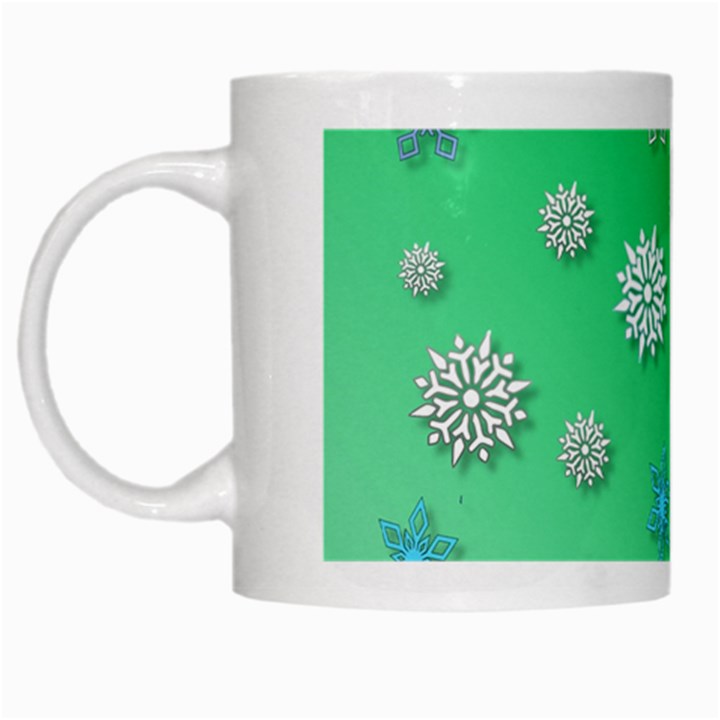 Snowflakes Winter Christmas Overlay White Mugs