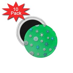 Snowflakes Winter Christmas Overlay 1 75  Magnets (10 Pack)  by Amaryn4rt