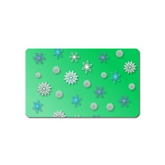 Snowflakes Winter Christmas Overlay Magnet (name Card) by Amaryn4rt