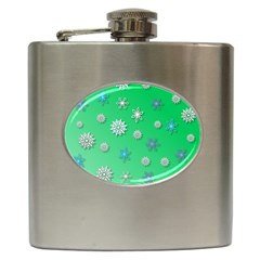 Snowflakes Winter Christmas Overlay Hip Flask (6 Oz) by Amaryn4rt