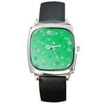 Snowflakes Winter Christmas Overlay Square Metal Watch Front