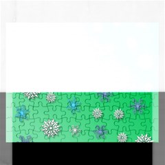 Snowflakes Winter Christmas Overlay Rectangular Jigsaw Puzzl by Amaryn4rt