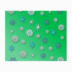 Snowflakes Winter Christmas Overlay Small Glasses Cloth by Amaryn4rt