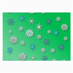 Snowflakes Winter Christmas Overlay Large Glasses Cloth (2-side) by Amaryn4rt