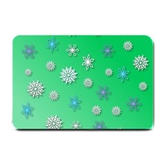 Snowflakes Winter Christmas Overlay Small Doormat  by Amaryn4rt