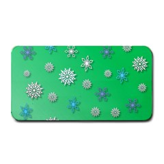 Snowflakes Winter Christmas Overlay Medium Bar Mats by Amaryn4rt