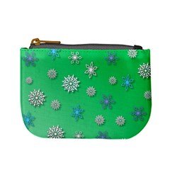 Snowflakes Winter Christmas Overlay Mini Coin Purses by Amaryn4rt