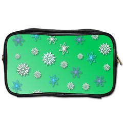 Snowflakes Winter Christmas Overlay Toiletries Bags by Amaryn4rt