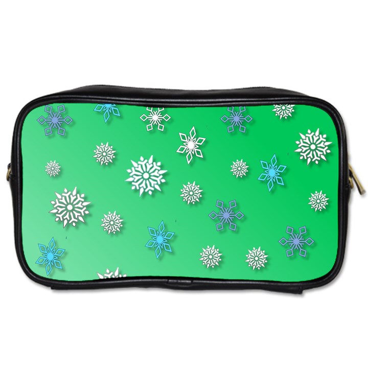 Snowflakes Winter Christmas Overlay Toiletries Bags 2-Side