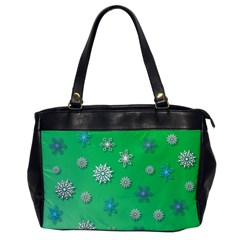 Snowflakes Winter Christmas Overlay Office Handbags by Amaryn4rt