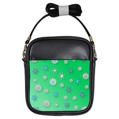 Snowflakes Winter Christmas Overlay Girls Sling Bags by Amaryn4rt