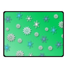 Snowflakes Winter Christmas Overlay Fleece Blanket (small) by Amaryn4rt