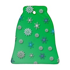 Snowflakes Winter Christmas Overlay Ornament (bell) by Amaryn4rt