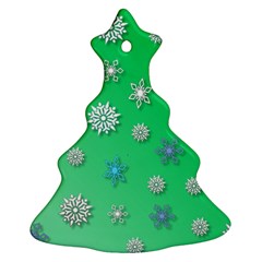 Snowflakes Winter Christmas Overlay Christmas Tree Ornament (two Sides) by Amaryn4rt