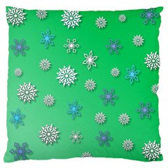 Snowflakes Winter Christmas Overlay Large Cushion Case (one Side) by Amaryn4rt