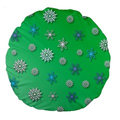 Snowflakes Winter Christmas Overlay Large 18  Premium Round Cushions by Amaryn4rt