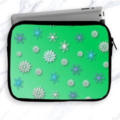 Snowflakes Winter Christmas Overlay Apple Ipad 2/3/4 Zipper Cases by Amaryn4rt