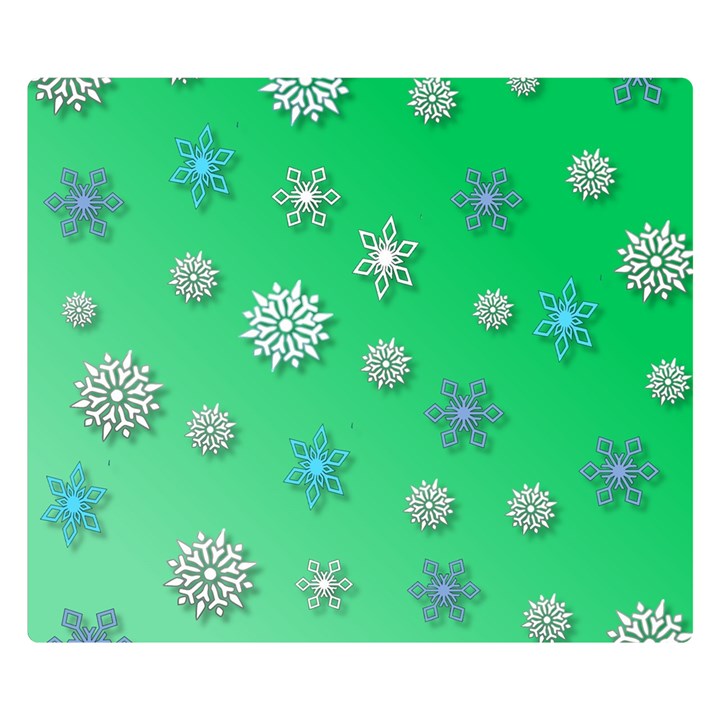 Snowflakes Winter Christmas Overlay Double Sided Flano Blanket (Small) 