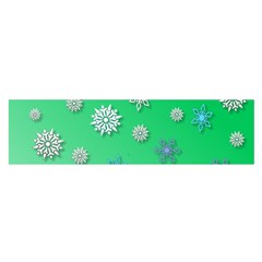 Snowflakes Winter Christmas Overlay Satin Scarf (oblong) by Amaryn4rt