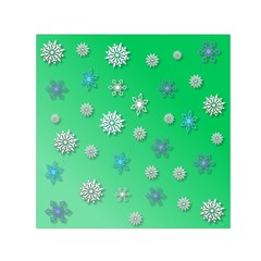 Snowflakes Winter Christmas Overlay Small Satin Scarf (square) by Amaryn4rt