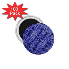 Texture Blue Neon Brick Diagonal 1 75  Magnets (100 Pack)  by Amaryn4rt