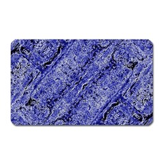 Texture Blue Neon Brick Diagonal Magnet (rectangular)