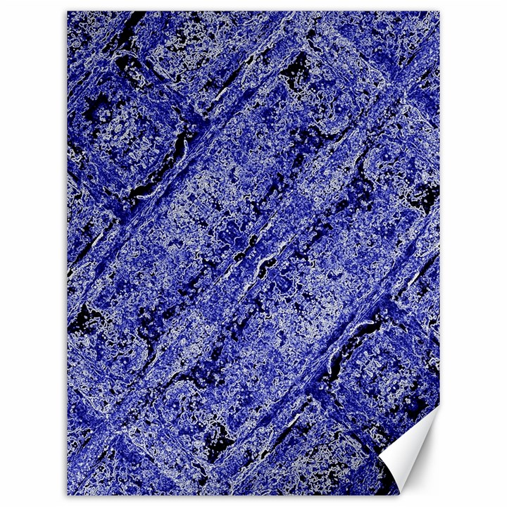 Texture Blue Neon Brick Diagonal Canvas 12  x 16  