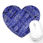 Texture Blue Neon Brick Diagonal Heart Mousepads Front