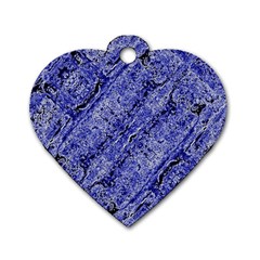 Texture Blue Neon Brick Diagonal Dog Tag Heart (two Sides) by Amaryn4rt