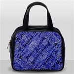 Texture Blue Neon Brick Diagonal Classic Handbags (2 Sides) Back