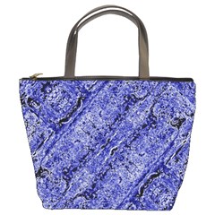 Texture Blue Neon Brick Diagonal Bucket Bags