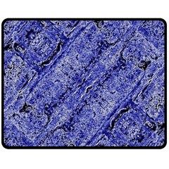 Texture Blue Neon Brick Diagonal Fleece Blanket (medium)  by Amaryn4rt