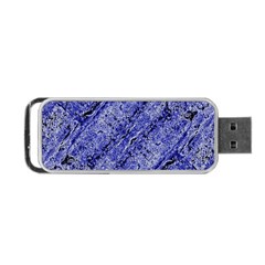 Texture Blue Neon Brick Diagonal Portable Usb Flash (one Side) by Amaryn4rt