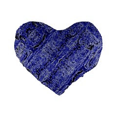 Texture Blue Neon Brick Diagonal Standard 16  Premium Heart Shape Cushions by Amaryn4rt