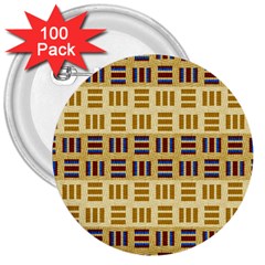 Textile Texture Fabric Material 3  Buttons (100 Pack)  by Amaryn4rt