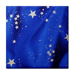 The Substance Blue Fabric Stars Tile Coasters by Amaryn4rt