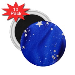 The Substance Blue Fabric Stars 2 25  Magnets (10 Pack) 