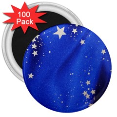 The Substance Blue Fabric Stars 3  Magnets (100 Pack)