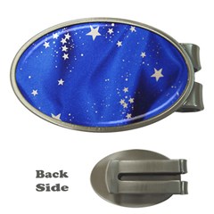 The Substance Blue Fabric Stars Money Clips (oval)  by Amaryn4rt