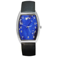 The Substance Blue Fabric Stars Barrel Style Metal Watch