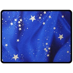 The Substance Blue Fabric Stars Double Sided Fleece Blanket (large)  by Amaryn4rt