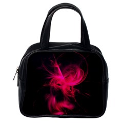 Pink Flame Fractal Pattern Classic Handbags (one Side)