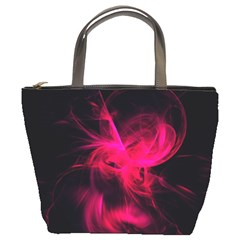 Pink Flame Fractal Pattern Bucket Bags