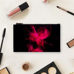 Pink Flame Fractal Pattern Cosmetic Bag (small)  by traceyleeartdesigns