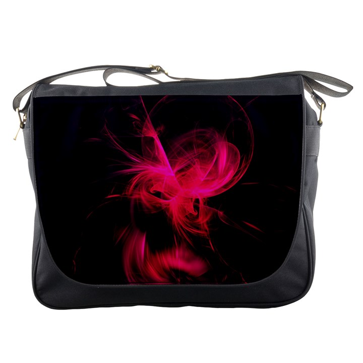 Pink Flame Fractal Pattern Messenger Bags