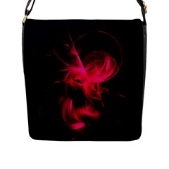 Pink Flame Fractal Pattern Flap Messenger Bag (l) 